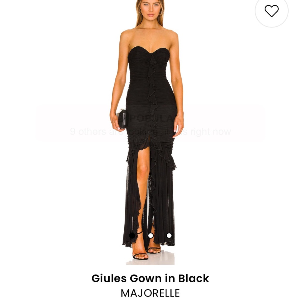 MAJORELLE Strapless Black Gown